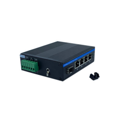 Interruptor industrial POE con 1 puerto SFP y 4 puertos RJ45 para la instalación en DIN Rail