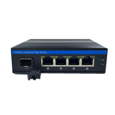 Interruptor industrial POE con 1 puerto SFP y 4 puertos RJ45 para la instalación en DIN Rail