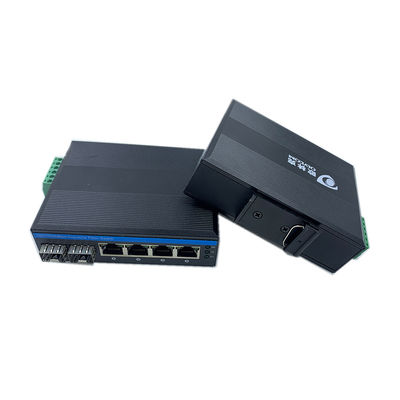 6 puertos Gigabit Industrial Fiber Switch 100M/1G Red óptica sin gestión FCC CE sin ventilador