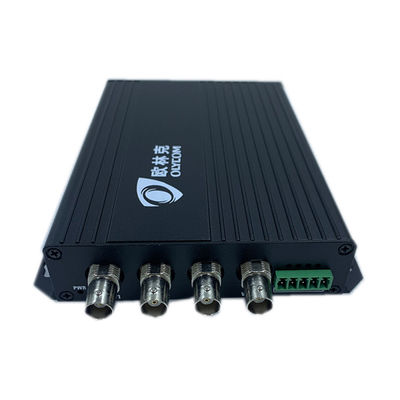 CVI TVI Audio Video Convertidor óptico digital 4 puertos Monitoreo industrial Negro