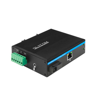 Convertidor de medios de fibra de fibra única SC PoE 10/100M Ethernet rápido 15.4W 30W IP40 CE