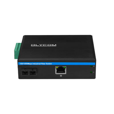 60KM Industrial PoE Convertidor de medios Gigabit Ethernet SC Fibra Duplex Sin administrar Mini tamaño