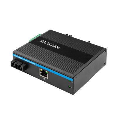 60KM Industrial PoE Convertidor de medios Gigabit Ethernet SC Fibra Duplex Sin administrar Mini tamaño