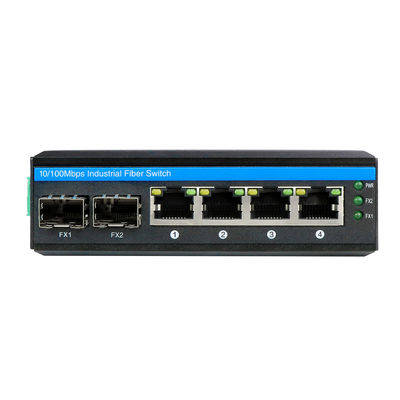 Interruptor POE industrial no administrado con 2 puertos SFP y 4 UTP para el cumplimiento de FCC y CE