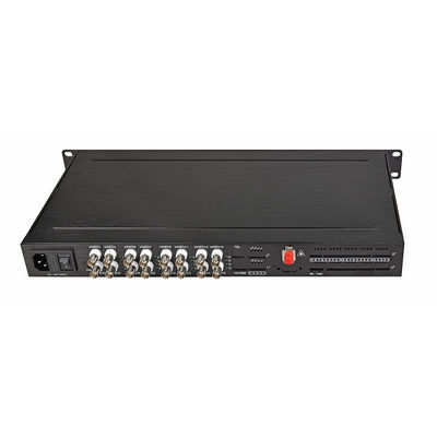 HD 1080P AHD CVI TVI Fibra de vídeo convertidor óptico digital 16 puertos entrada AC 220V