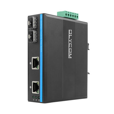 Interruptor de red industrial con 2 puertos SFP y alto voltaje para entornos exteriores