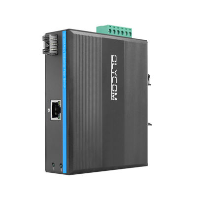 Convertidor de medios PoE industrial 15.4W 30W Ethernet rápido no administrado DIN Rail CE Mini tamaño