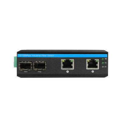 CE 10/100Mbps Interruptor de red industrial 2 puertos SFP y 2 puertos Ethernet no gestionados