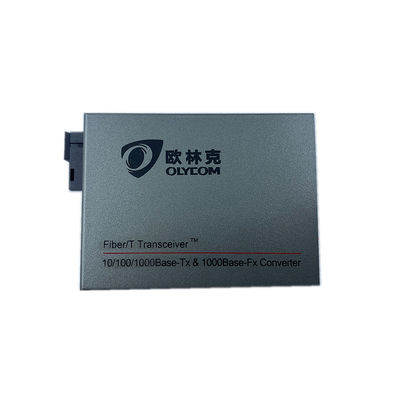 Convertidor Unmanaged DC48V 1310/1550nm de los medios del solo modo del gigabit del POE