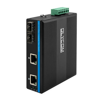 Interruptor de red industrial con 2 puertos SFP y alto voltaje para entornos exteriores