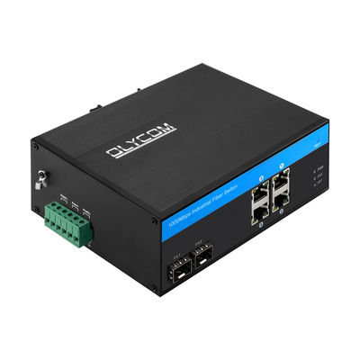 Olycom 4 puertos Gigabit PoE Switch Red industrial de fibra SFP sin administrar IP40