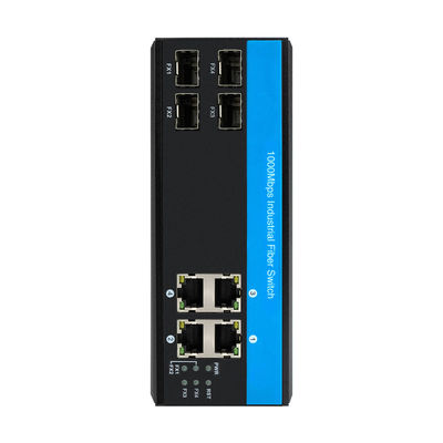 4 interruptor industrial portuario 1000Mbps, plug and play del metal del interruptor de Ethernet de la fibra