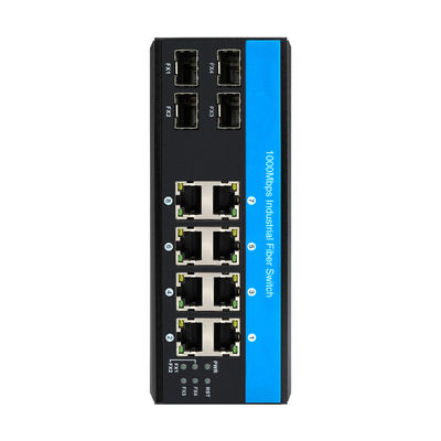 Interruptor de red de 8 puertos resistente al agua Interruptor Ethernet robusto Gigabit con 4 puertos de fibra