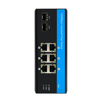 Interruptor de red endurecido 8 puertos Gigabit Ethernet 2 SFP Fibra no administrada DIN35 montado