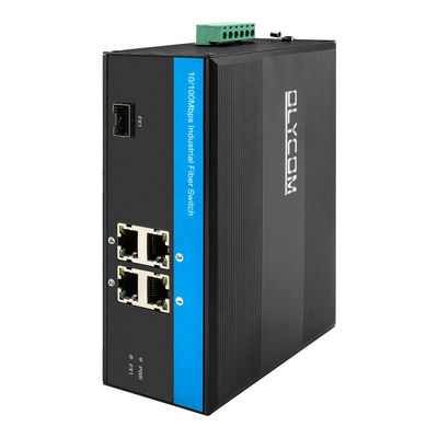 5 puertos con interruptor de fibra industrial 10/100M Ethernet rápido DIN Rail sin ventilador CE