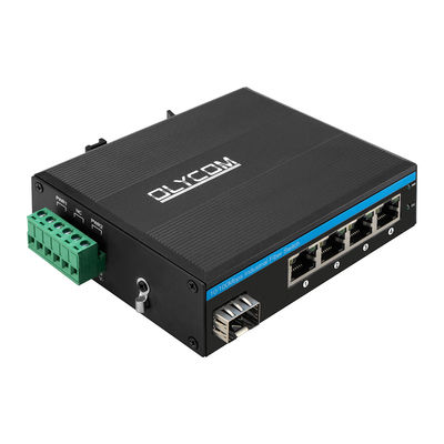 Interruptor industrial POE con 1 puerto SFP y 4 puertos RJ45 para la instalación en DIN Rail