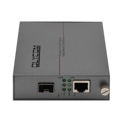 Convertidor Sfp de Ethernet de la fibra óptica de la entrada CC 5V1A medios a Rj45 MDI auto