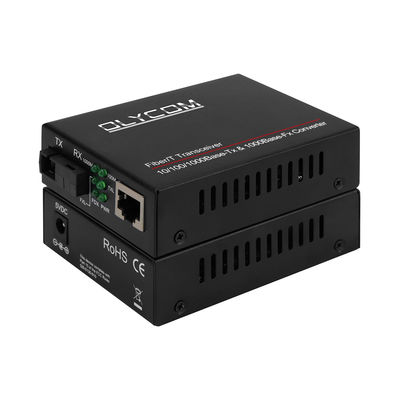 Convertidor de medios de modo único de gigabit PoE DC48V no administrado 1310/1550nm 20KM Fibra SC