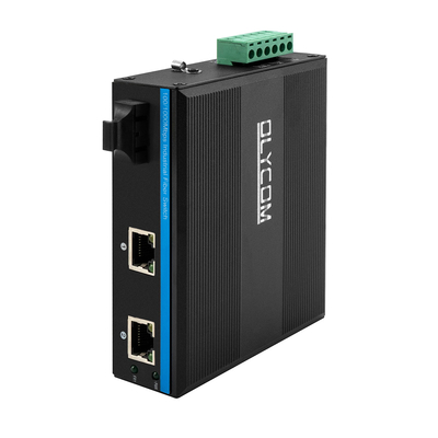 Conector POE SC Hub de interruptor industrial de doble fibra con 2 puertos RJ45