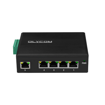 Gigabit 5 puertos Industrial Ethernet Switch Hub soporte POE en / en el interruptor de apagado