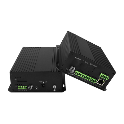 Conversor de fibra de video analógica con contacto seco de datos Bidi RS232 RS485 montado en el bastidor DC12V