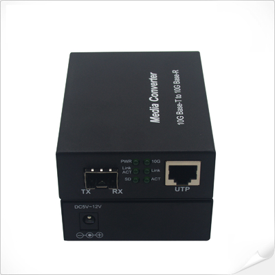 el 1000M 2.5G 5G 10G RJ45 convertidor de detección auto 12VDC de Ethernet de SFP+ al medios