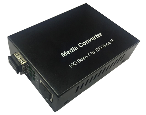 1000M 2.5G 5G 10G RJ45 SFP + Convertidor de medios 12VDC Velocidad de detección automática no gestionada