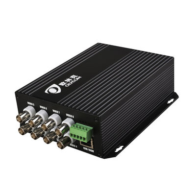 8 puertos de datos de vídeo Convertidor de medios de fibra 10/100Mbps Ethernet RS485 Datos DC12V independiente
