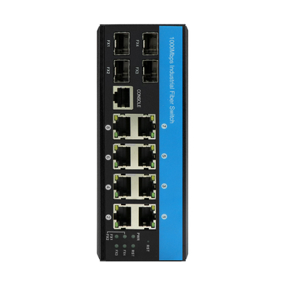 12 puertos con interruptor Ethernet industrial administrado con anillo ERPS de fibra 2.5G L2 manejable