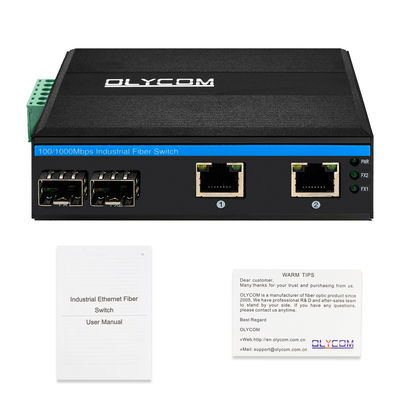 No gestionado 4 puertos Gigabit Ethernet Switch Casilla endurecida con ranuras SFP IP40 DC24V