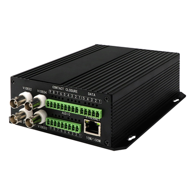 4 puertos AV con convertidor de medios de audio Ethernet y vídeo DC5V ST Fibra
