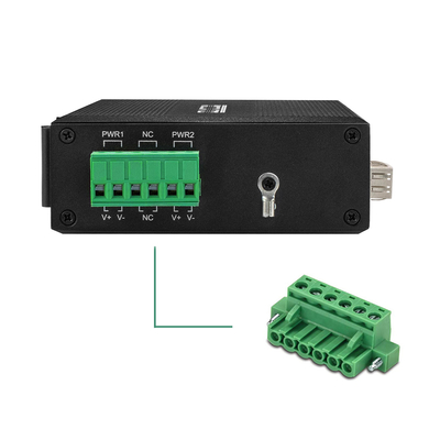 Interruptor industrial de la fibra del gigabit de la red portuaria 2 de los 20KM con 1 conector del LC al aire libre