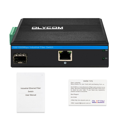 Convertidor de medios Ethernet industrial Gigabit Din Rail Entrada de potencia doble sin administrar