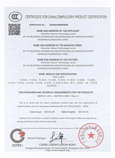 Porcelana Shenzhen Olycom Technology Co., Ltd. certificaciones